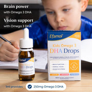 Efamol Kids Omega 3 DHA Drops natural lemon flavour 60ml added to food or drink for children
