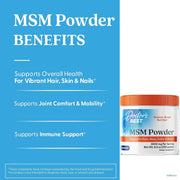 Doctor's Best MSM Powder with OptiMSM, container packaging, unflavoured, 250g, daily dietary supplement use