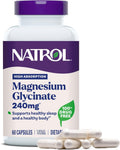 Natrol Magnesium Glycinate 240mg Capsules – 60 count