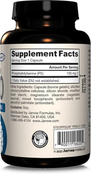 Barcode Image: Jarrow Formulas PS100 phosphatidylserine 100mg capsules 120 count barcode packaging