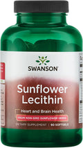 Swanson Sonnenblumenlecithin 90 Softgels | Gentechnikfrei | Herz- und Gehirn-Gesundheit