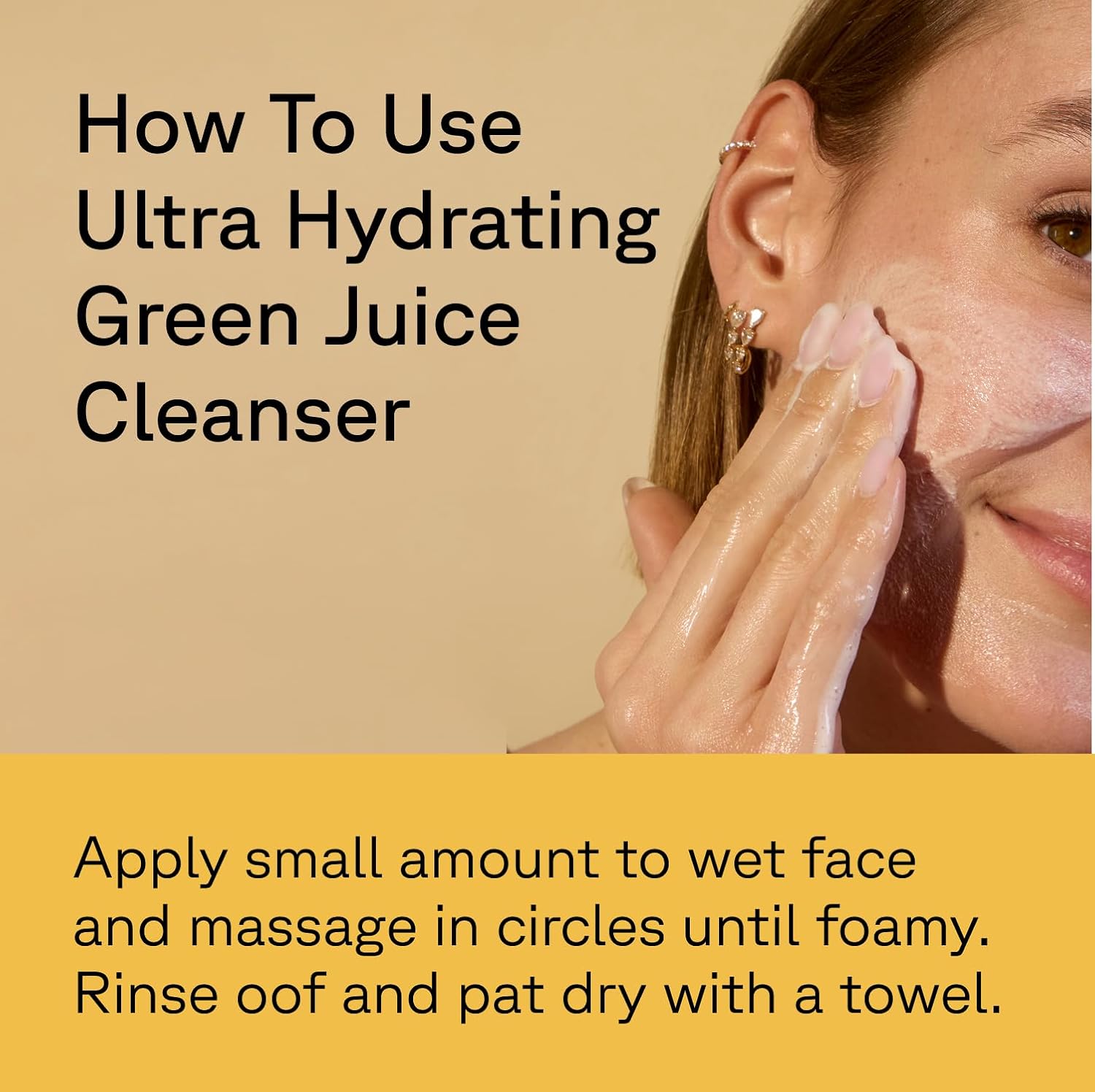 Acure Ultra Hydrating Green Juice Cleanser vegan facial cleanser tube 118ml usage instructions