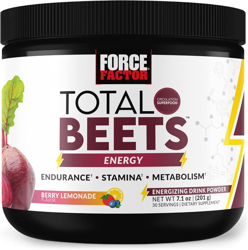 Force Factor Total Beets Beet Root Powder, Berry Lemonade Flavor, 30 Servings 201g