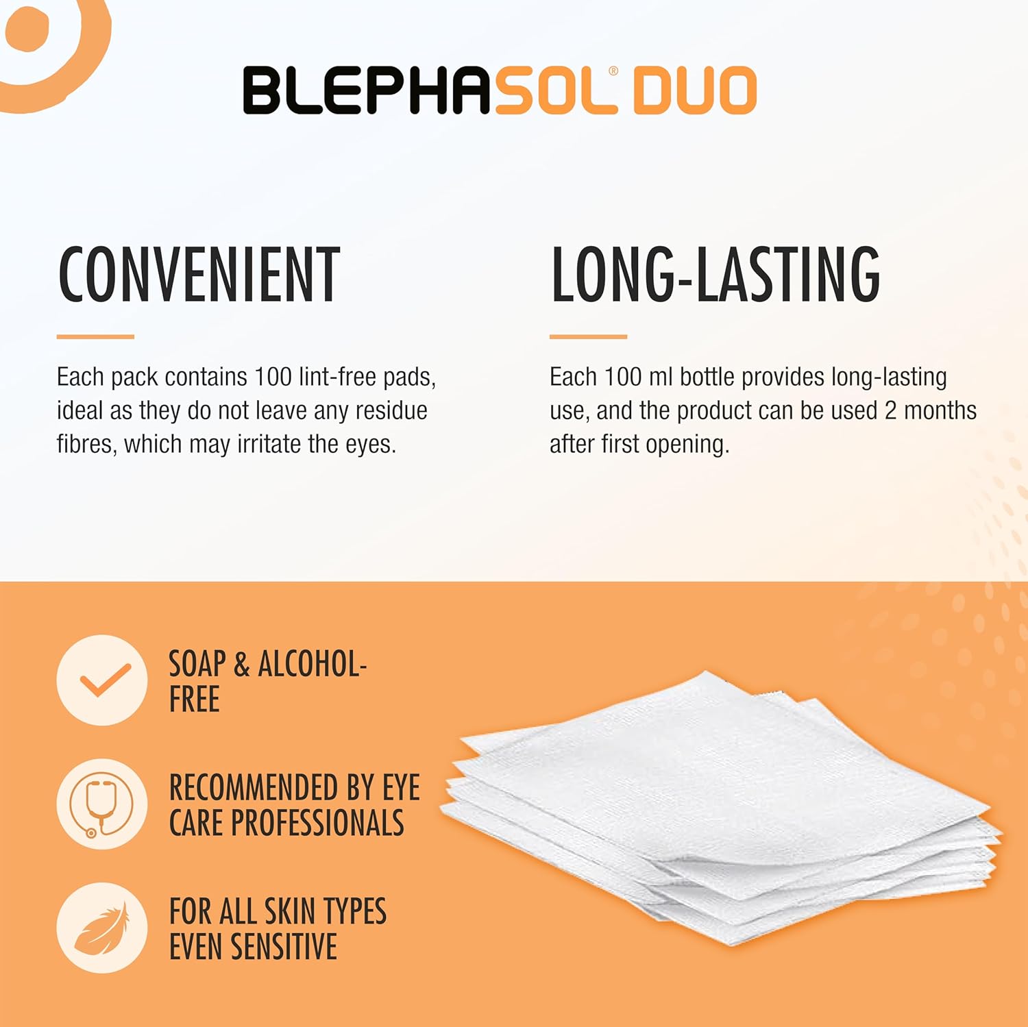 Blephasol Duo Eyelid Cleansing Lotion 100ml & 100 Lint-Free Pads