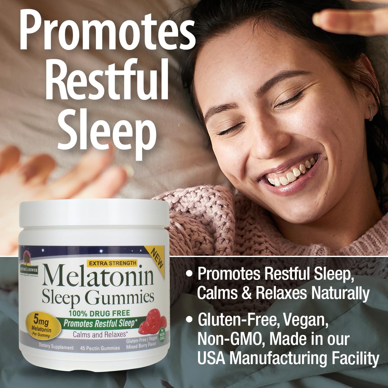 Nature’s Answer Melatonin Food Supplement Mixed Berry - 45 Gummies