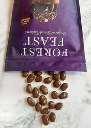 Forest Feast Belgian Milk Chocolate Jumbo Raisins chocolate coated raisins 1kg resealable pouch lifestyle serving image