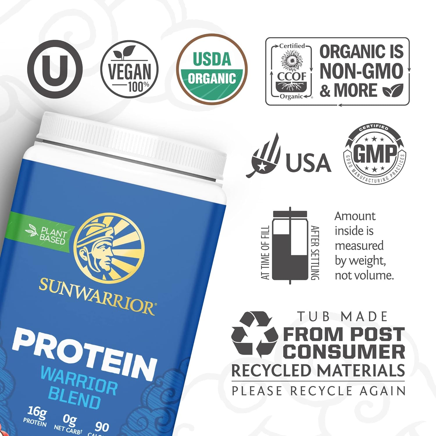 Sunwarrior Plant-Based Protein Powder, Chocolate Flavoured
