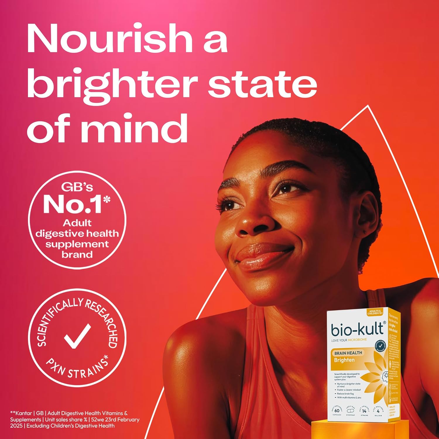 Bio-Kult Brighten Probiotic Capsules with Vitamins & Zinc - 60 Capsules