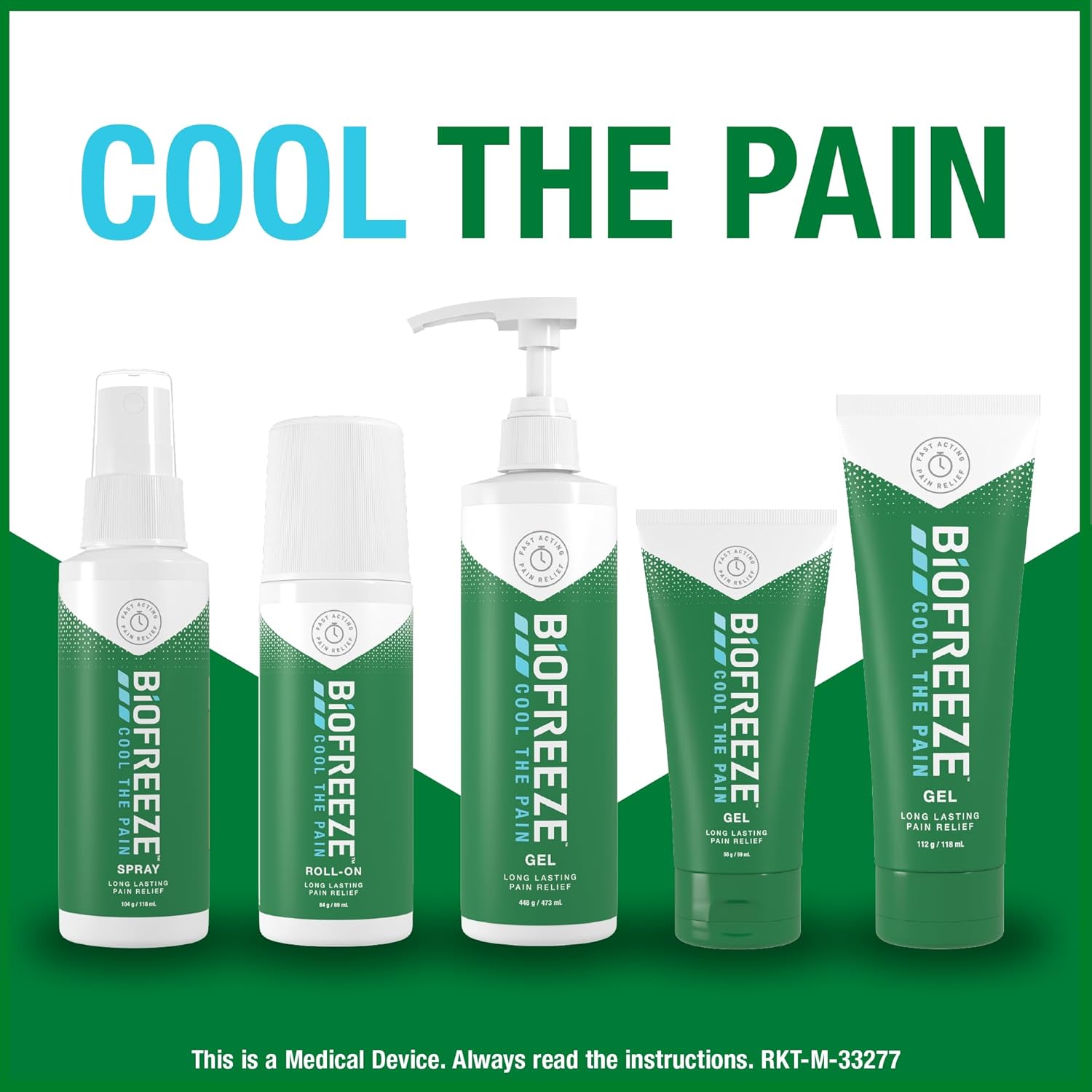Biofreeze Cooling Gel with Menthol 118ml & other variants