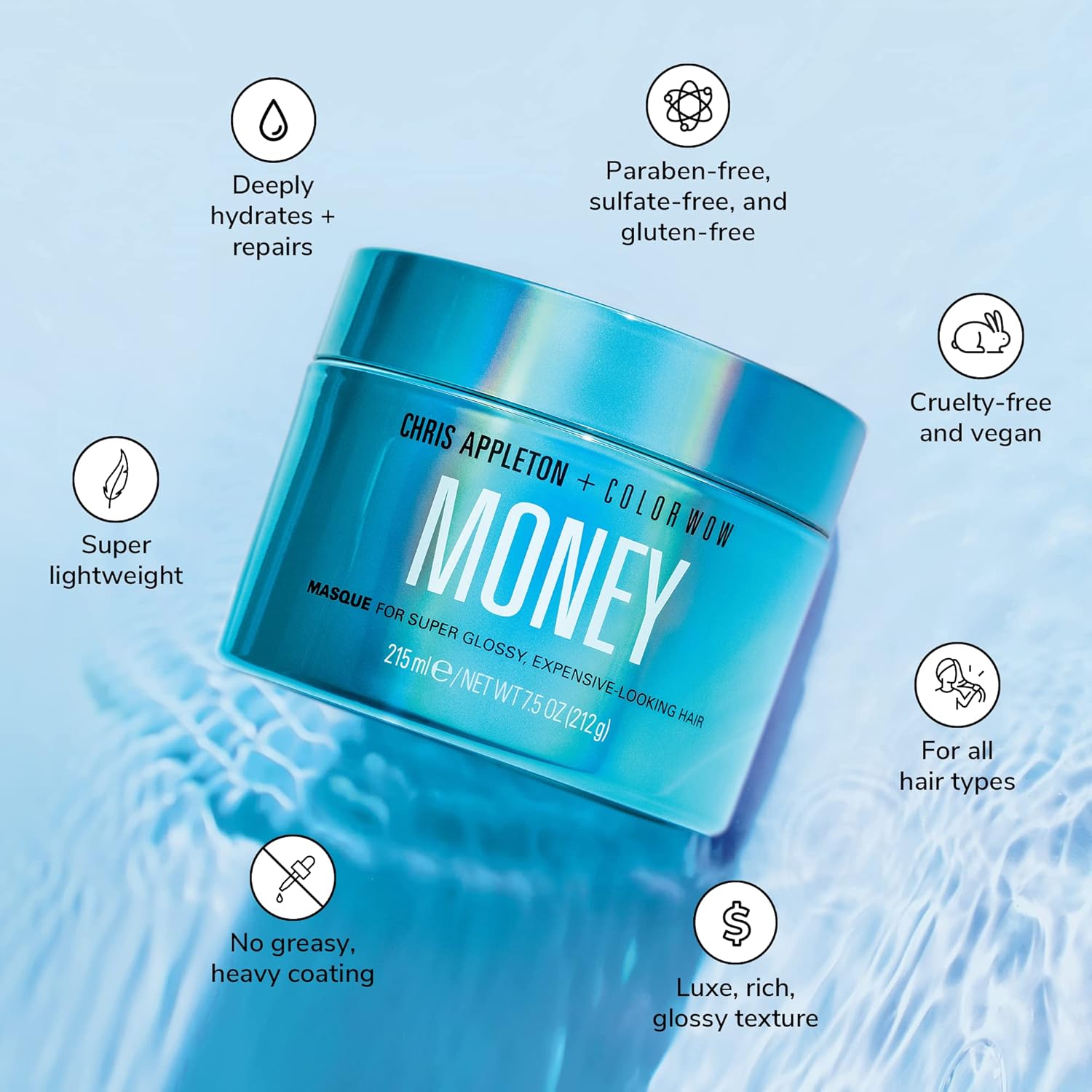 Color Wow Money Masque Deep Hydrating Hair Treatment tube 215ml.