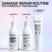 Redken Acidic Bonding Concentrate Shampoo bottle, 300ml, formulation routine.
