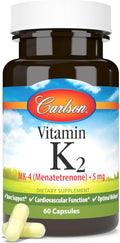 Carlson Vitamin K2 MK4 5 mg Supplement Capsules