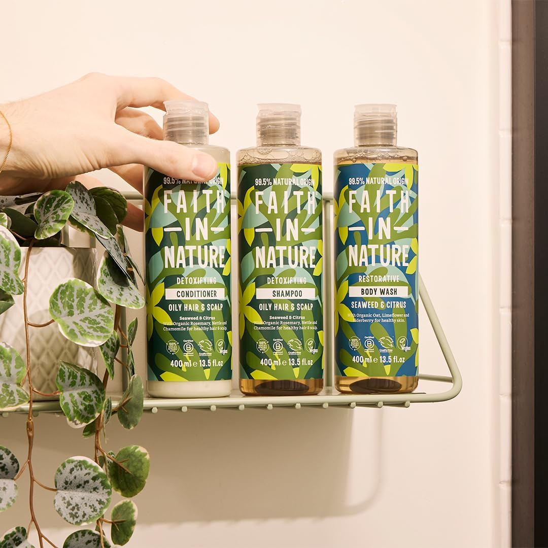 Faith In Nature Seaweed & Citrus Shampoo, bottle packaging, citrus aroma, 400ml, hair care