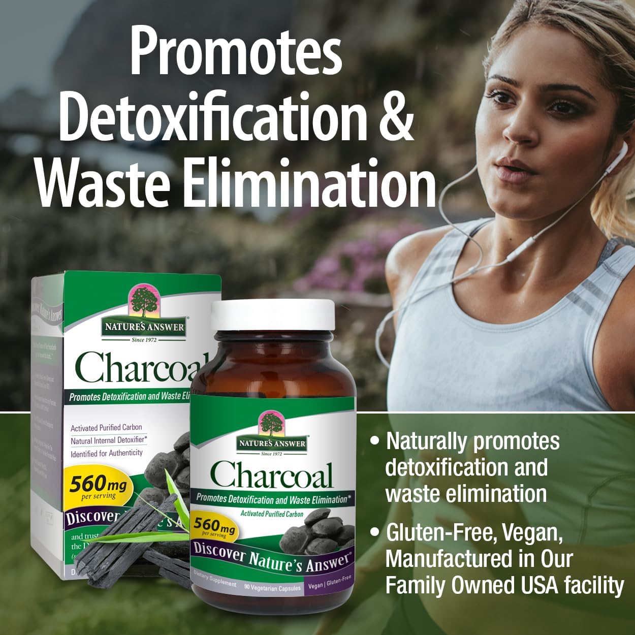 Nature's Answer Activated Charcoal Capsules - 90 Count
