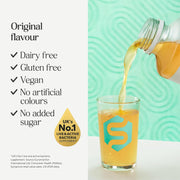 Symprove Liquid Probiotic Original Flavour 500ml probiotic drink pouring dairy free gluten free vegan