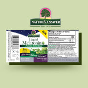 Nature’s Answer Melatonin Plus Lemon Balm & Hops 60ml barcode image on a light green background