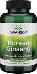 Swanson Koreanischer Ginseng Nahrungsergänzungsmittel 250 mg - 300 Kapseln