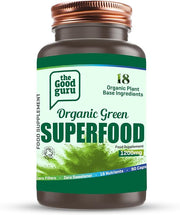 The Good Guru Organic Green Superfood Capsules bottle, 90 count.