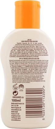 Malibu SPF50 Lotion Protection – 100ml Maximum Sun Defense with Hydrating Care