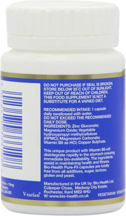 Bio-Health Extra Zinc+ supplement facts capsules 60 capsules