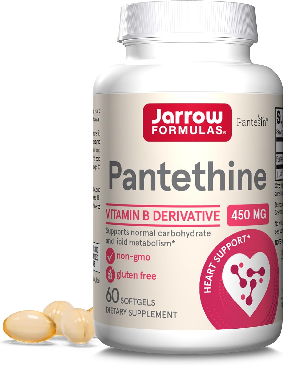 Front Image: Jarrow Formulas Pantethine 450mg softgels 60 count front packaging bottle