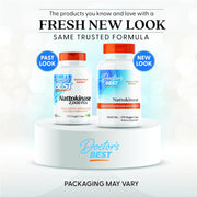 Doctor's Best Nattokinase, bottle packaging, unflavoured, 2000 FU, 90 or 270 veggie capsules, new packaging