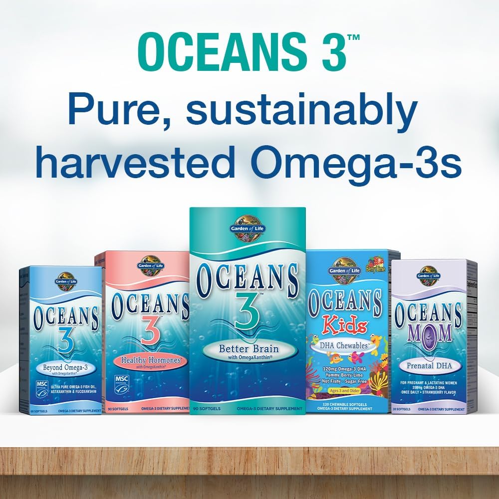 Garden of Life Oceans Mom Prenatal DHA Omega-3, Strawberry, 30 Softgels