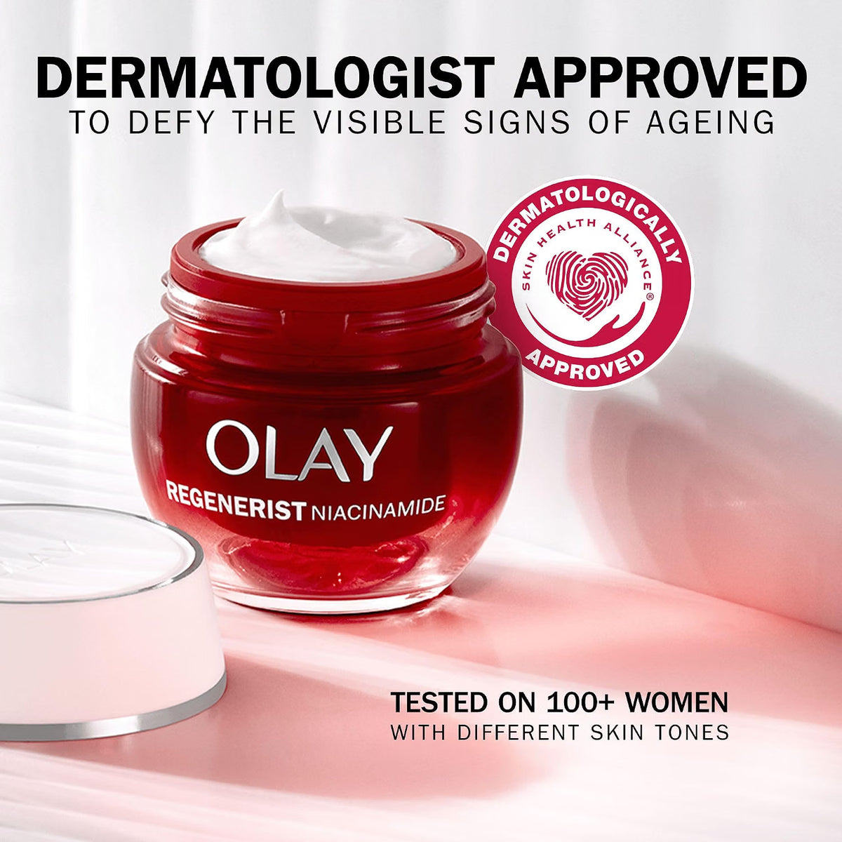 Olay Regenerist Niacinamide Night Cream facial moisturiser jar 50ml skincare use