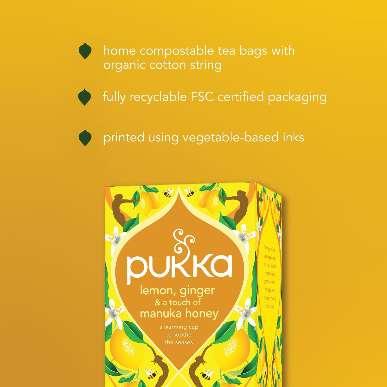 Pukka Organic Lemon, Ginger & Manuka Honey Herbal Tea 34g - 20 Sachets