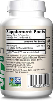 Barcode Image: Jarrow Formulas mastic gum 1000mg veggie 60 capsules barcode packaging