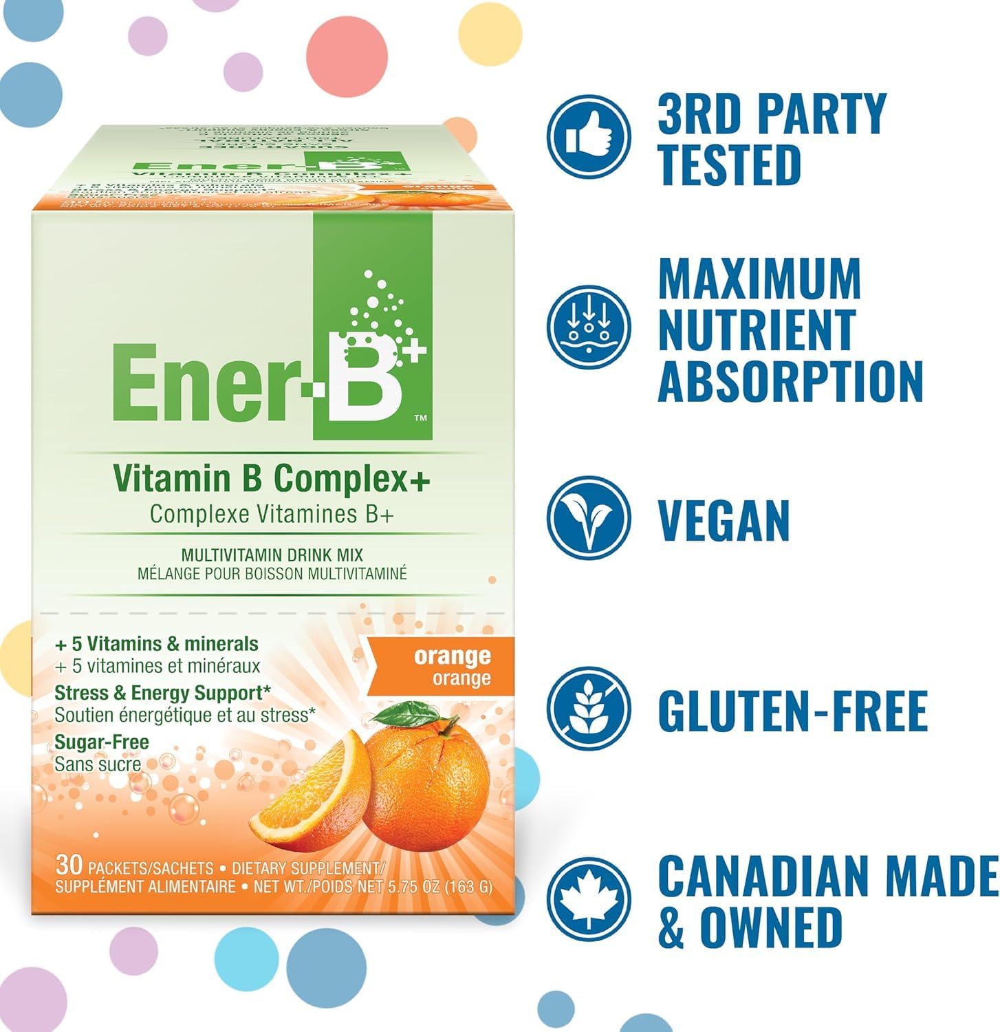 Ener-B+ Sugar Free Orange Vitamin B Powder Mix box