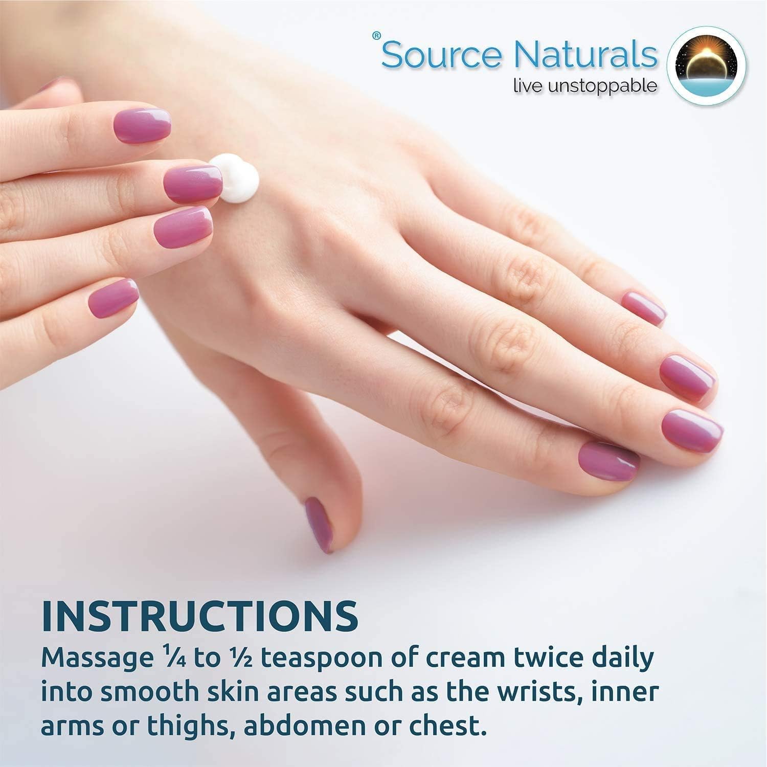 How to Use: Cream being applied to inner arm.