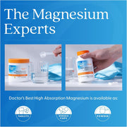 Doctor's Best Magnesium Lysinate Glycinate, bottle packaging, unflavoured, 200mg, 120 or 240 tablets, daily use instructions