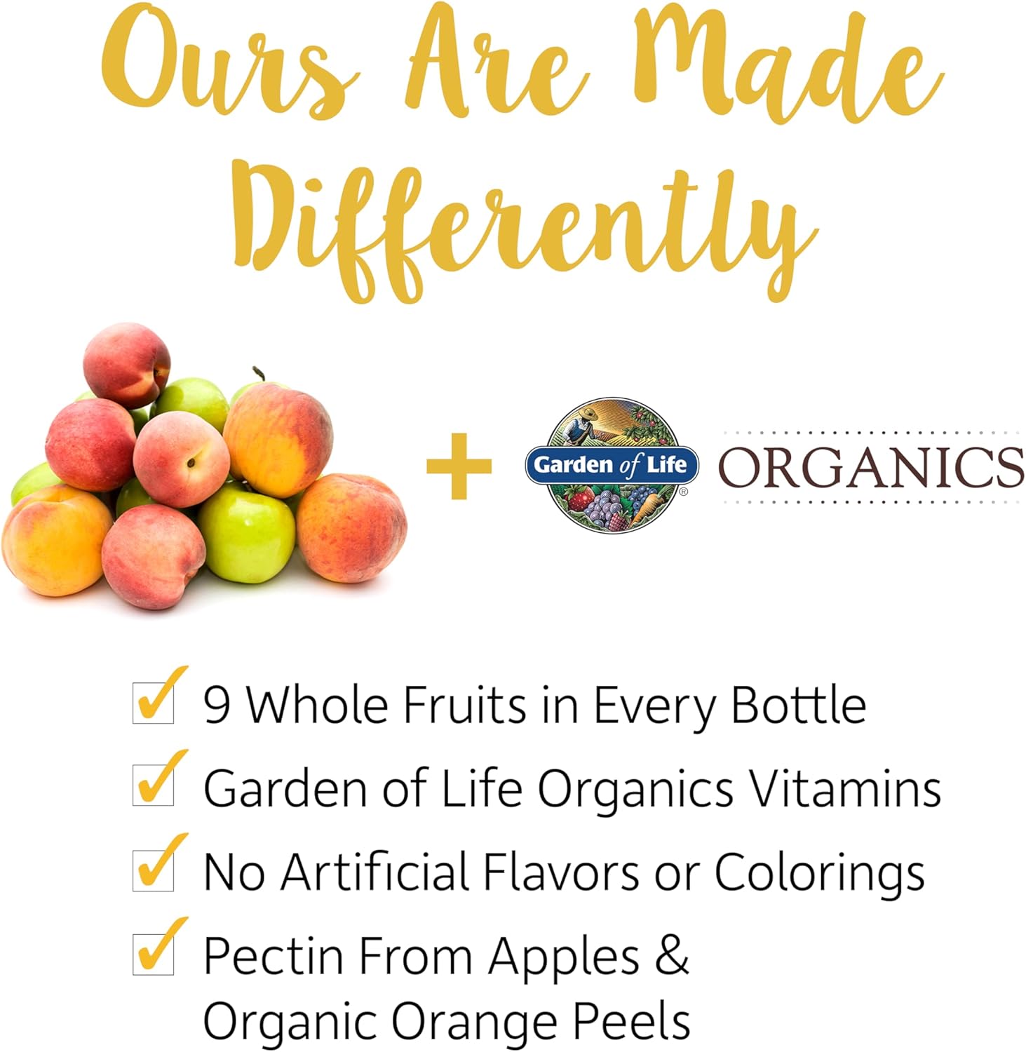 Supplement facts and ingredient list for Organic Women's Gummy Vitamins.