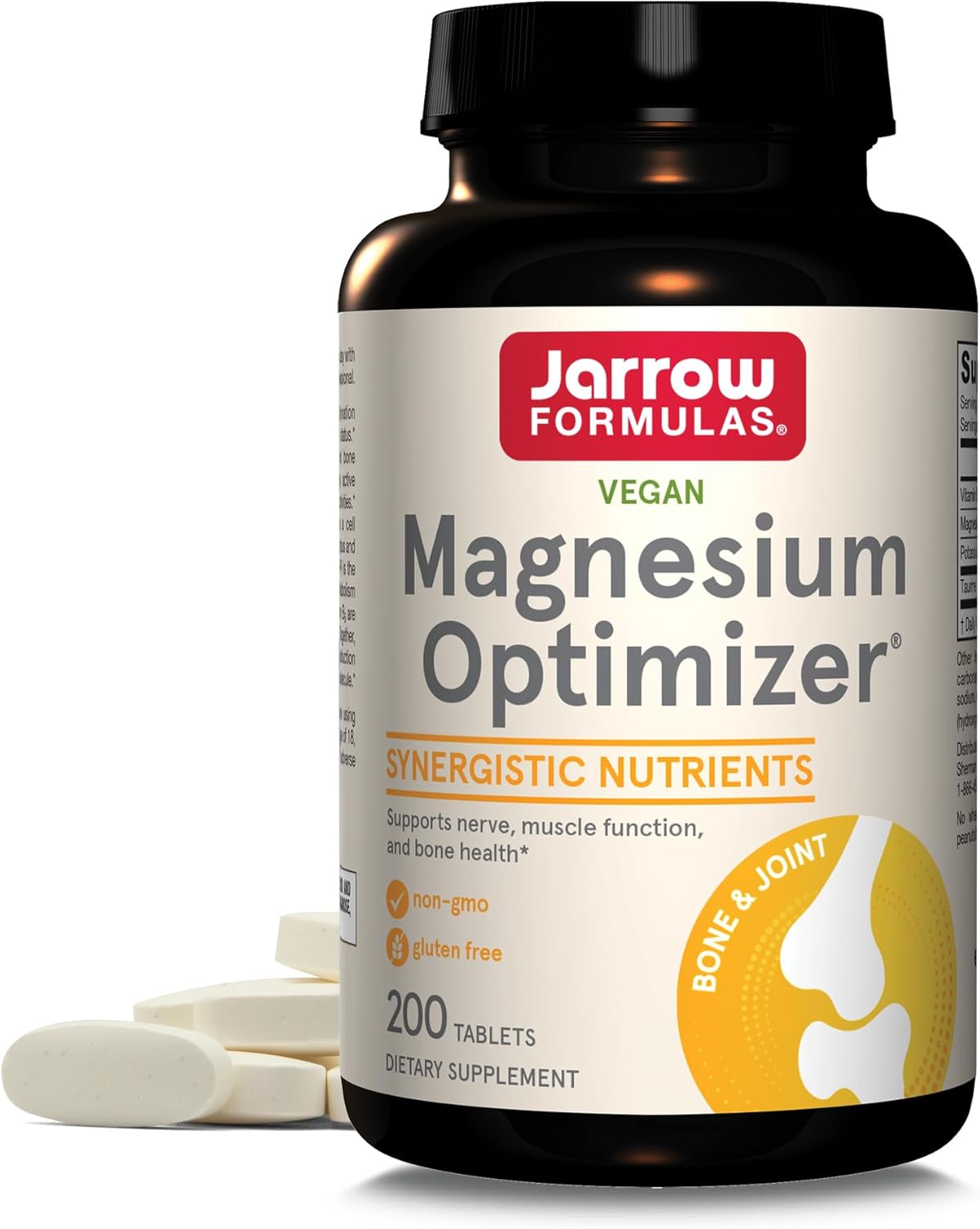 Front Image: Jarrow Formulas Magnesium Optimizer tablets bottle 200 count