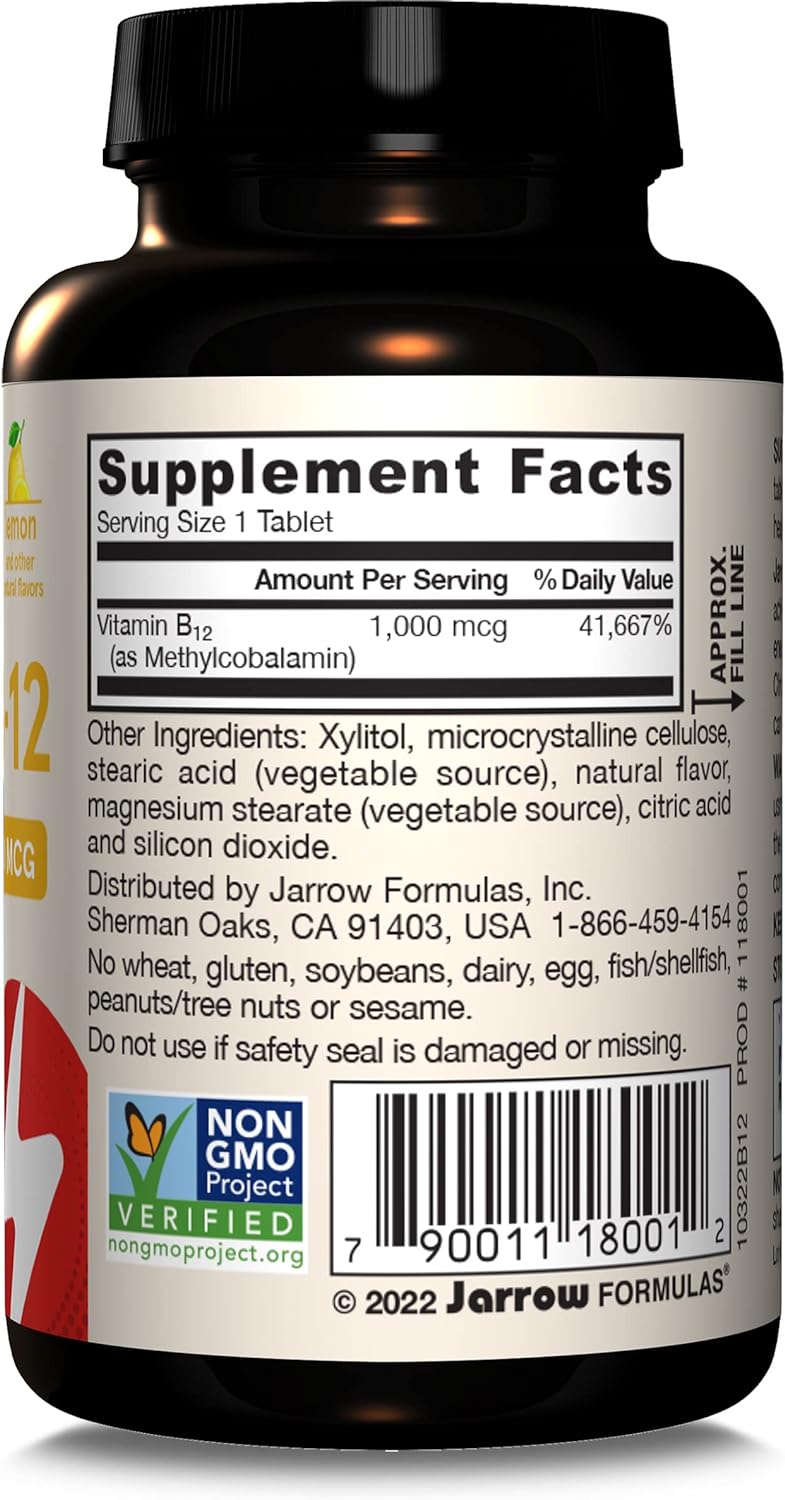 Barcode Image: Jarrow Formulas Methyl B-12 1000mcg chewable tablets lemon barcode 100 count
