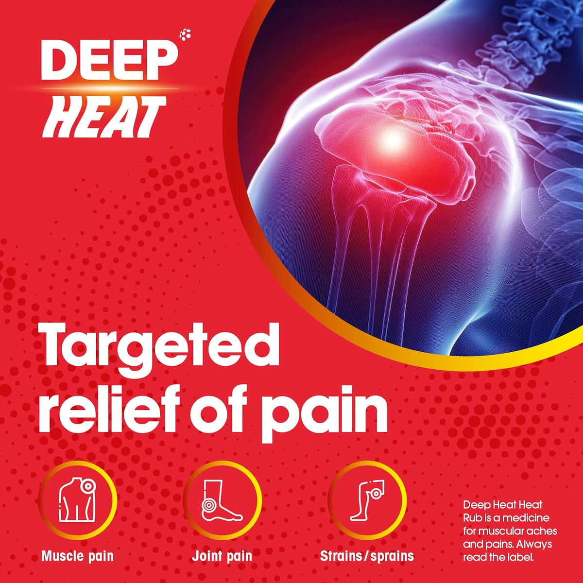 Deep Heat Heat Rub, tube packaging, no flavour, 67g, topical skin application