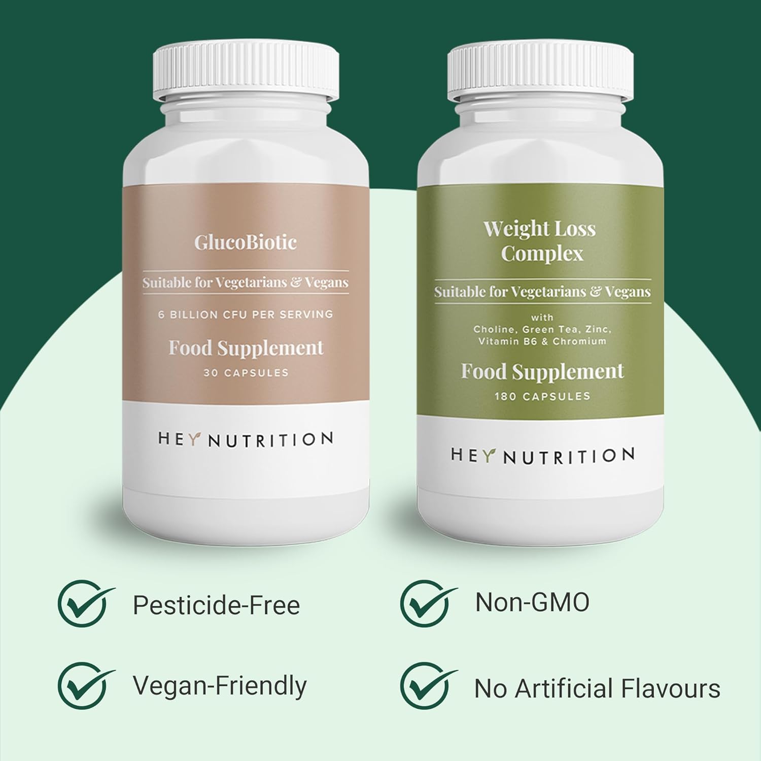 Hey Nutrition Daily Support Bundle - GlucoBiotic & Metabolic Complex