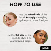 got2b Glued 4 Brows and Edges Tinted Gel Dark Brown to Black 16ml application instructions and styling guide