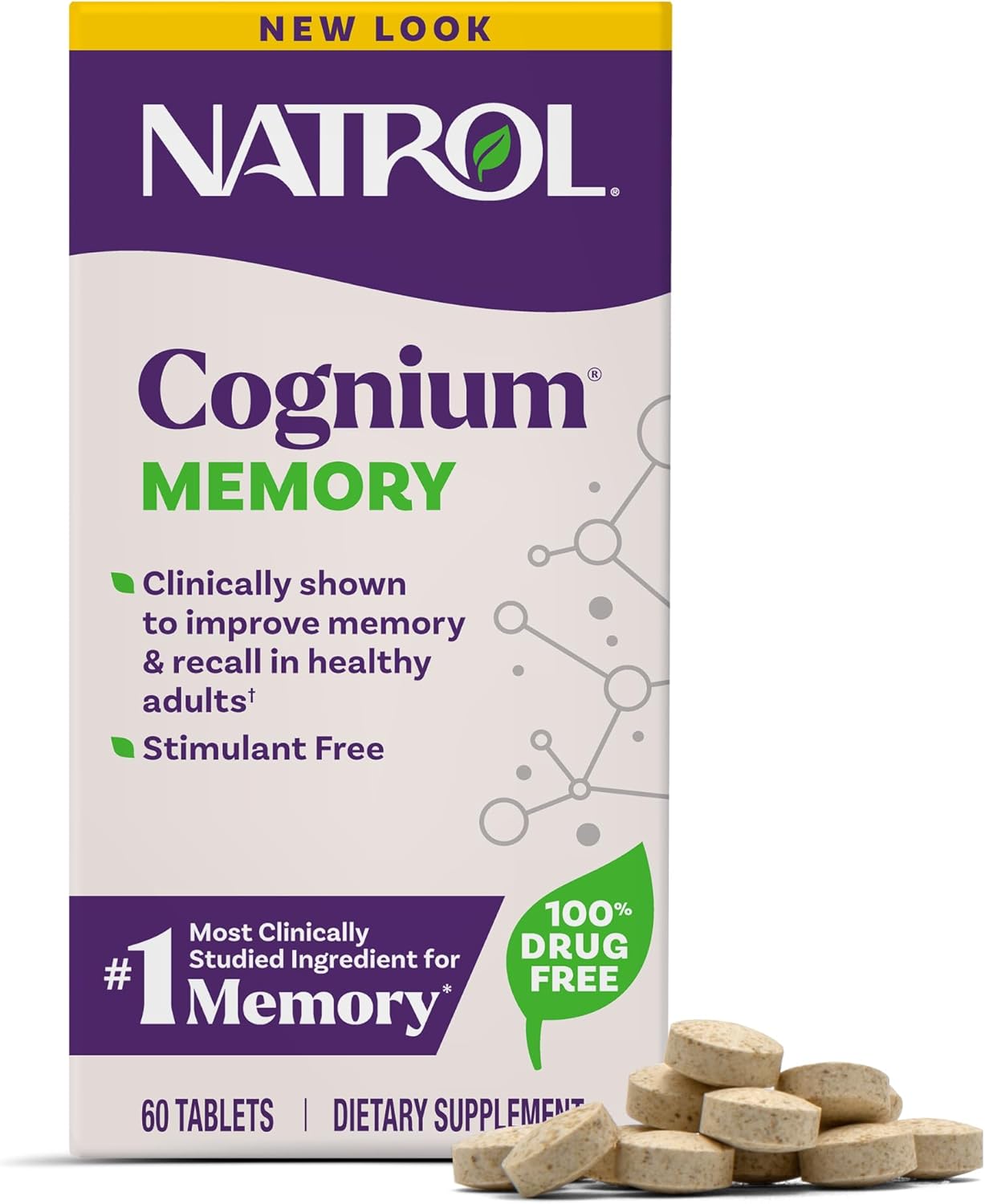 Natrol Cognium Memory brain health supplement tablets box 60 tablets
