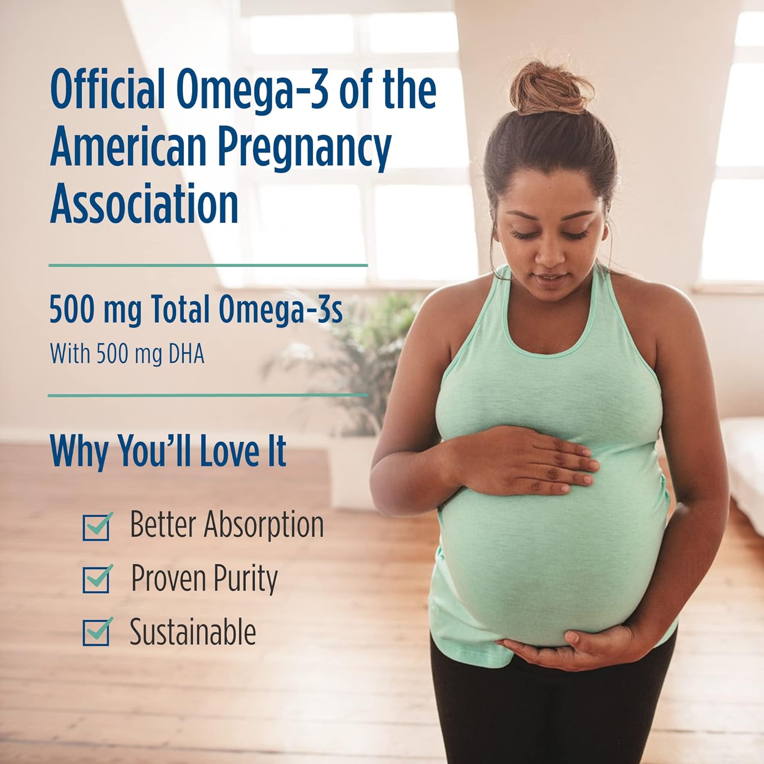 Nordic Naturals Vegan Prenatal DHA - 500mg Plant-Based Algae Oil 