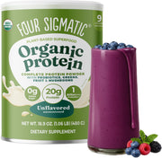 Four Sigmatic Plant-Based Organic Protein Powder Unflavored 480g front packaging on white background