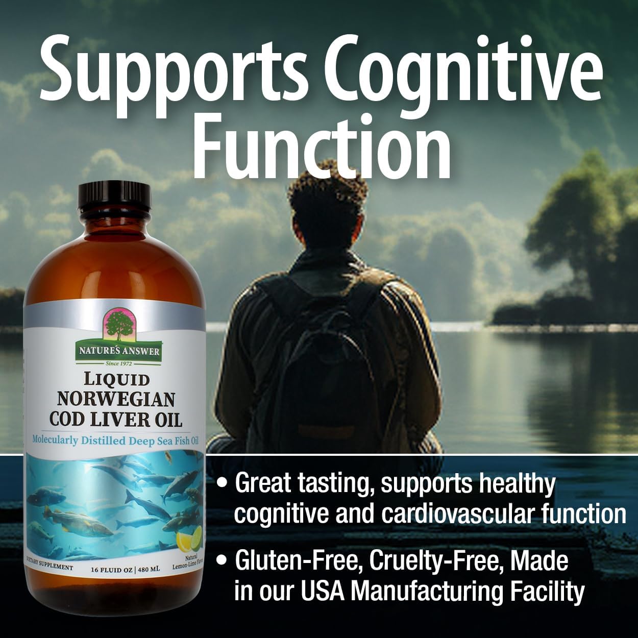 Nature’s Answer Liquid Norwegian Cod Liver Oil Lemon Lime – 480ml