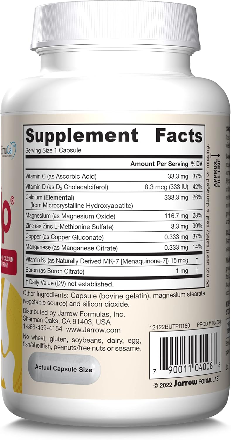 Jarrow Formulas BoneUp 3 Per Day Calcium 1000mg 180 Capsules barcode