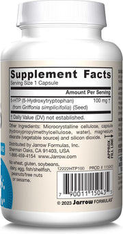 Barcode Image: Jarrow Formulas 5-HTP 100mg veggie capsules barcode 60 count