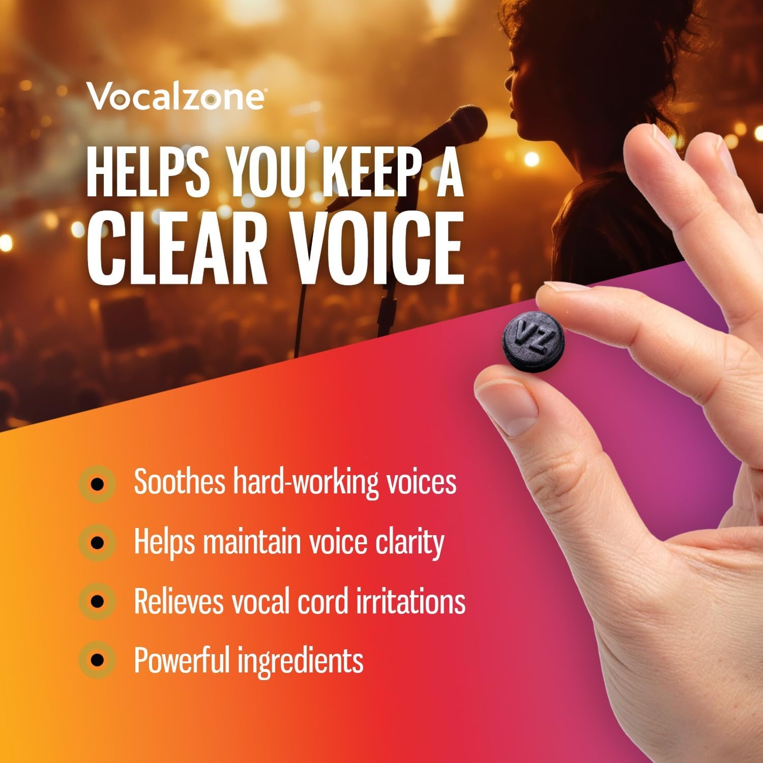 Vocalzone Original Throat Pastilles carried for everyday vocal care