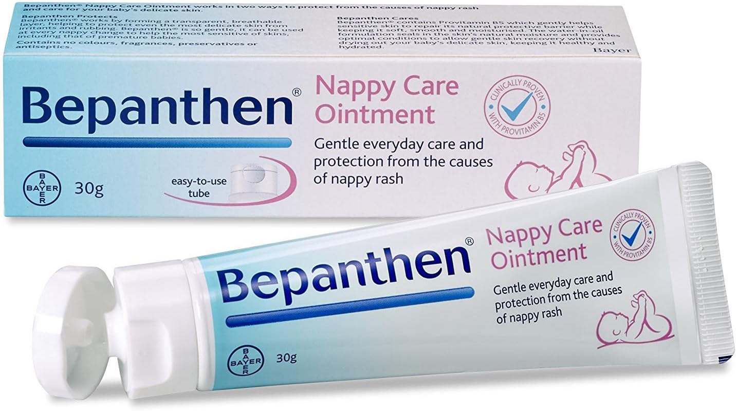 Bepanthen Nappy Care Ointment Pro-Vitamin B5, tube packaging, fragrance-free, 30g & box
