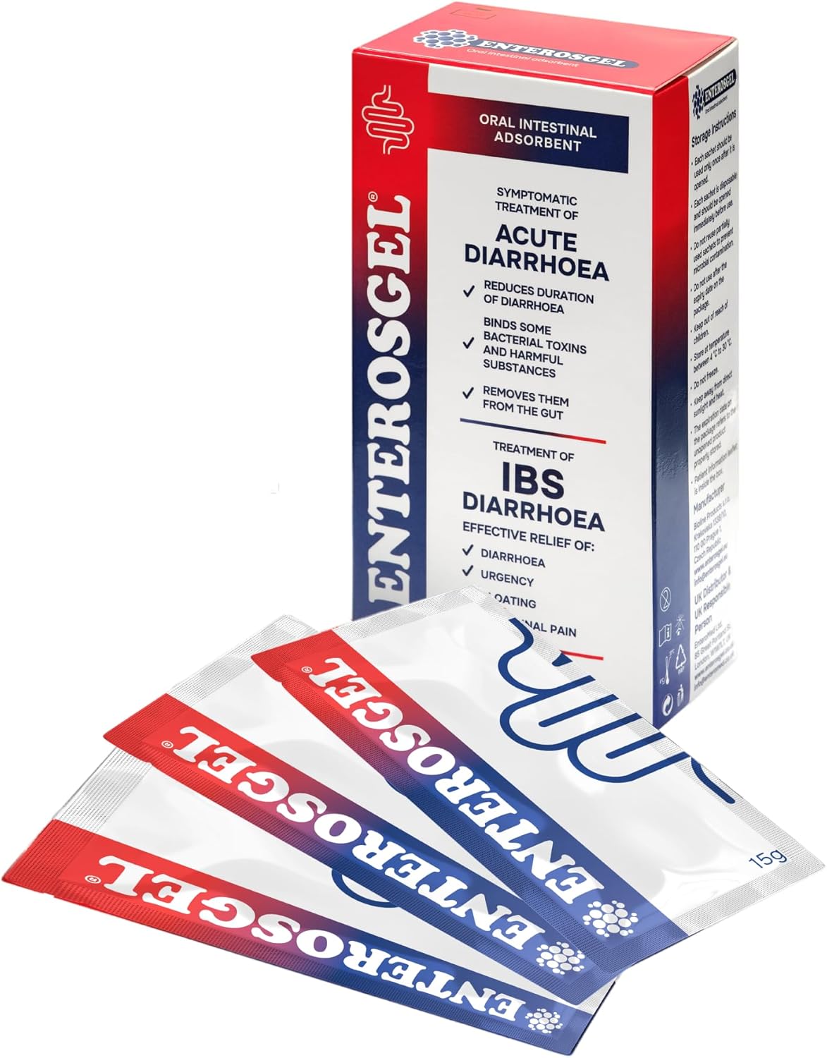 ENTEROSGEL Traveller’s Diarrhoea & IBS Relief On-The-Go – 10 Sachets