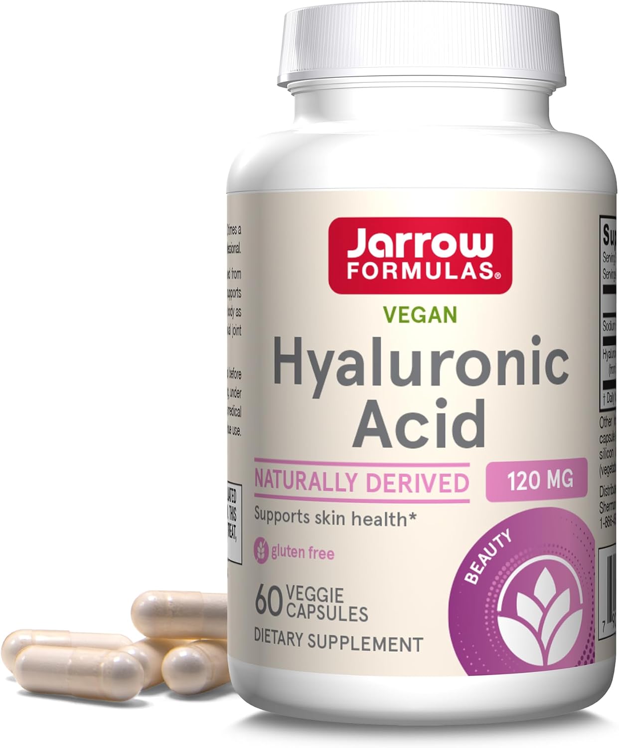 Front Image: Jarrow Formulas Hyaluronic Acid 120mg veggie 60 capsules front packaging bottle