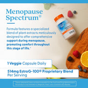 Doctor's Best Menopause Spectrum with EstroG-100, bottle packaging, no flavour, 30 veggie capsules, daily use instructions